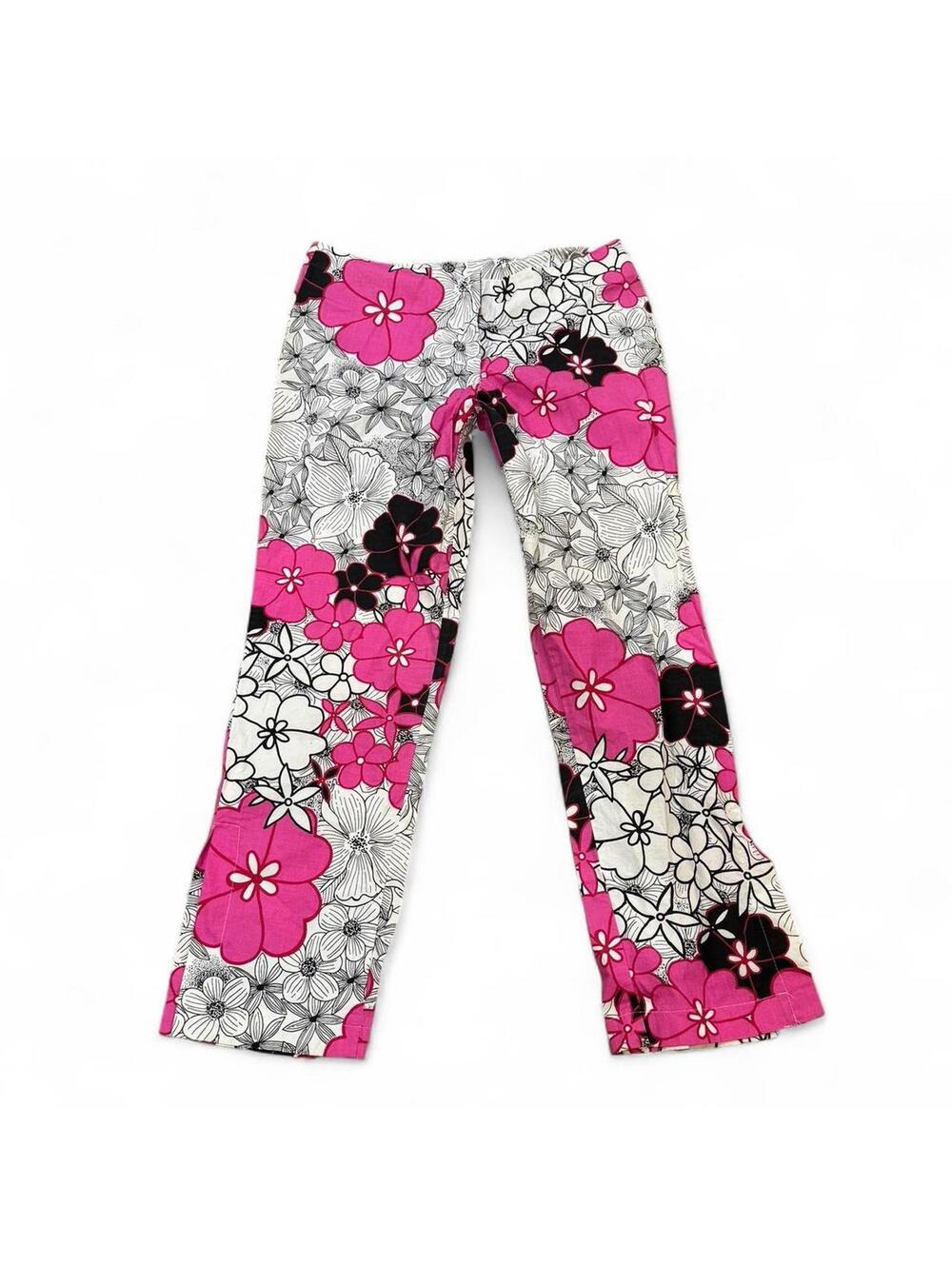 SOLD Y2K Eye Candy graphic floral low rise capris Sz. 3